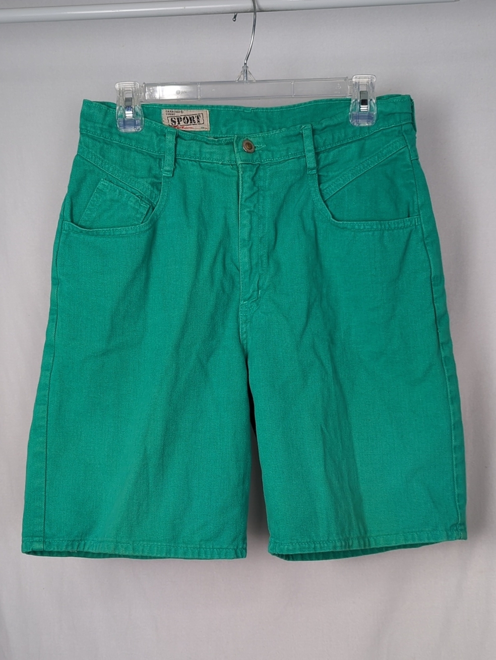 VINTAGE Carriage Court Women's Green Denim High Waist Shorts